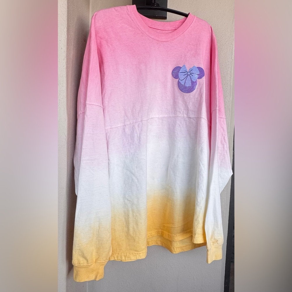 Disney Minnie Mouse 2022 Bonjour France Long Sleeve Spirit Jersey Pink/Yellow M